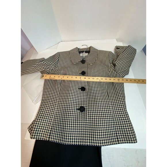Suit Studio 2 PC Suit Houndstooth Blazer with Black Pants Women’s Size 10P NWT - Picture 3 of 15